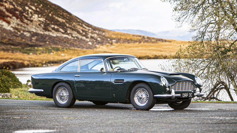 Aston Martin DB5 in British countryside