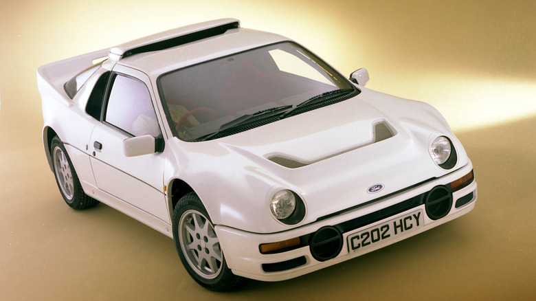 White Ford RS200 rally homologation special road car