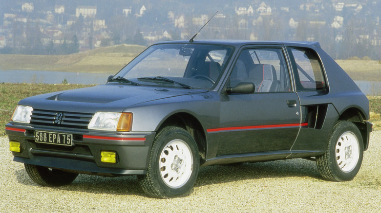 Dark Grey Peugeot 205 Turbo 16 rally homologation special