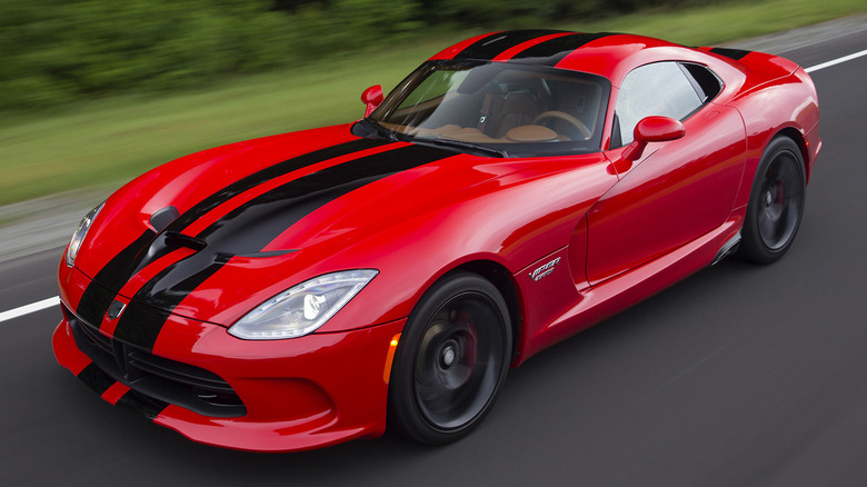 Dodge Viper at speed on public road