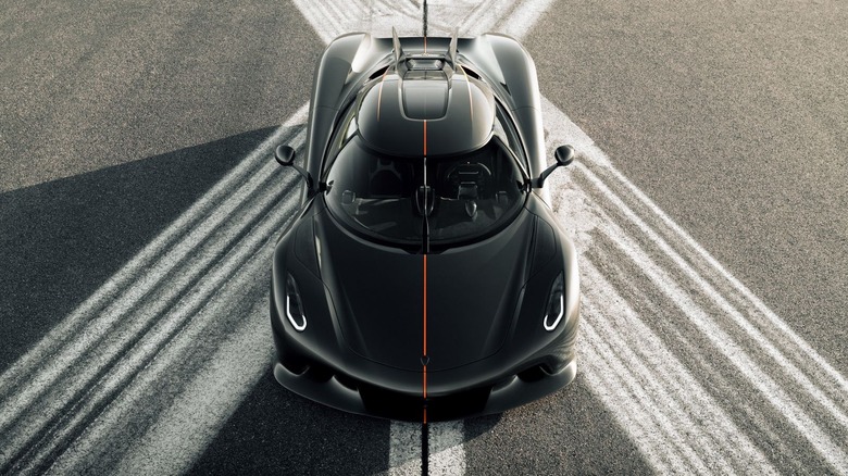 Black Koenigsegg Jesko Absolut parked on runway