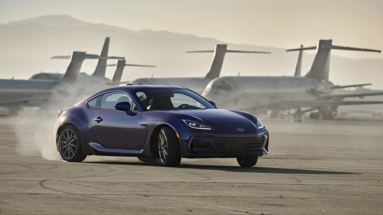 2025 Subaru BRZ Series.Purple drifting on an airfield