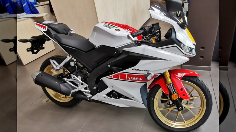 Yamaha R125 at a showroom in Germany