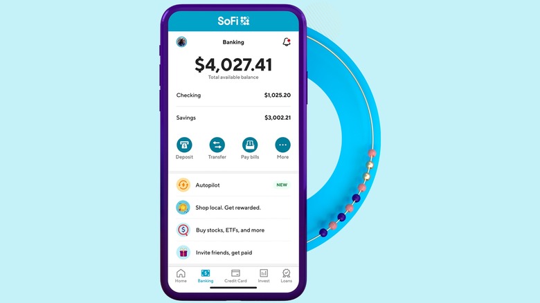 SoFi mobile banking app on smartphone