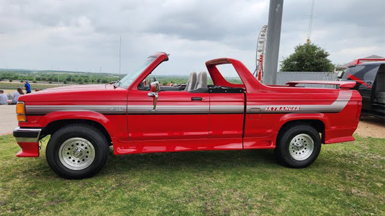 A Ford Ranger SkyRanger parked on the grass