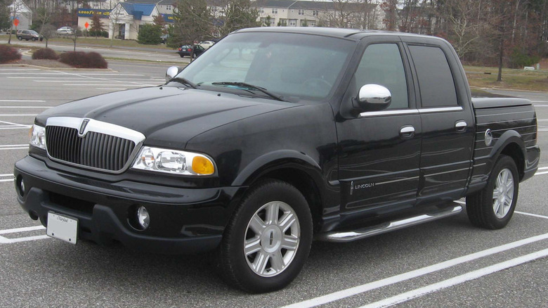 A 2002 Lincoln Blackwood in a parking lot