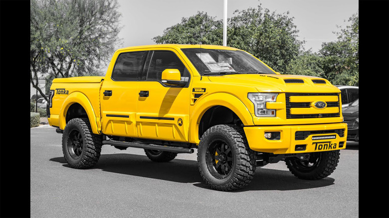 A Ford F-150 Tonka Edition in a parking lot