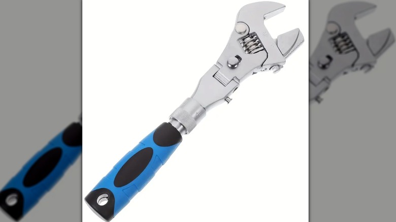 Ratcheting Wrench Adjustable Crescent Wrenches 180° Folding Adjustable Torque Wrench With Rotating Head