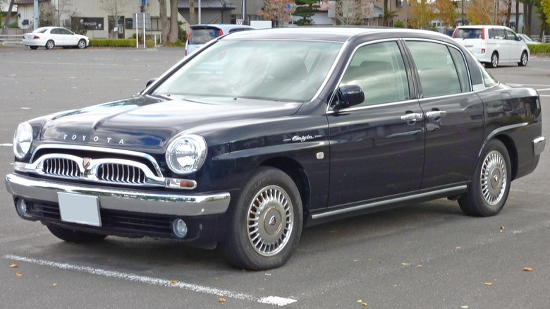 Toyota Origin retro-looking sedan front 3/4 view