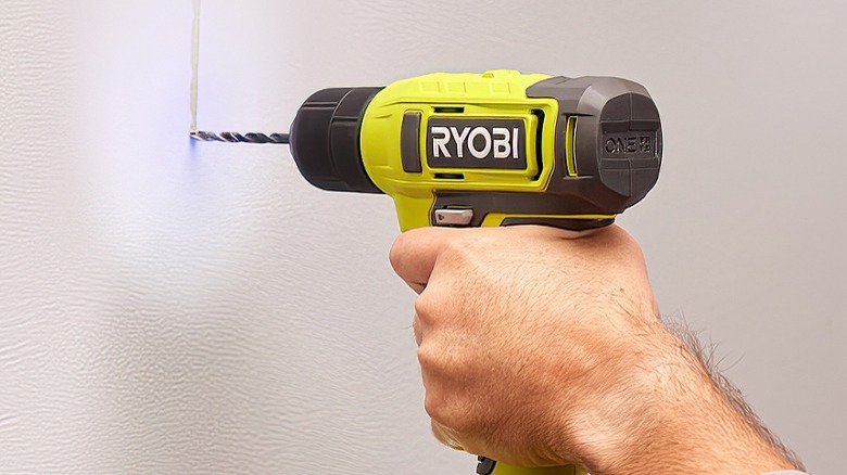 18V One+ 3/8 Drill used on wall