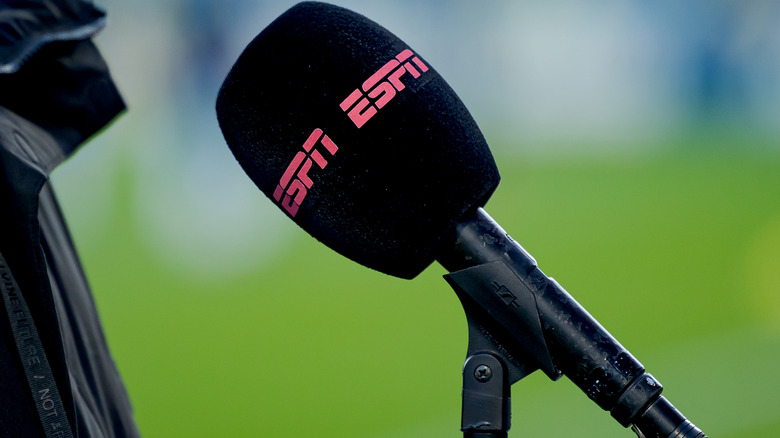a microphone with the ESPN logo