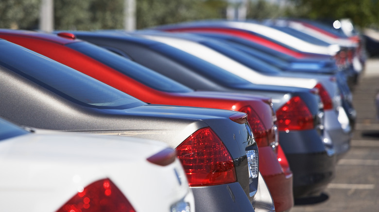 a row of parked cars