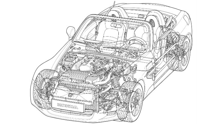 Honda S2000 technical drawing