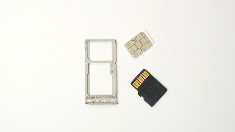 MicroSD card with SIM