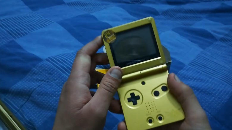 Gold-plated Minish Cap Game Boy Advance SP