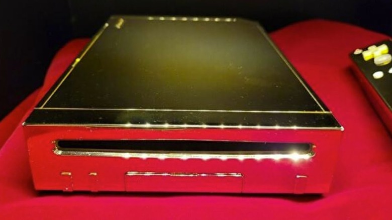 A gold-plated Wii console