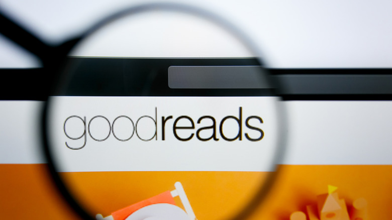 Goodreads logo under magnifying glass