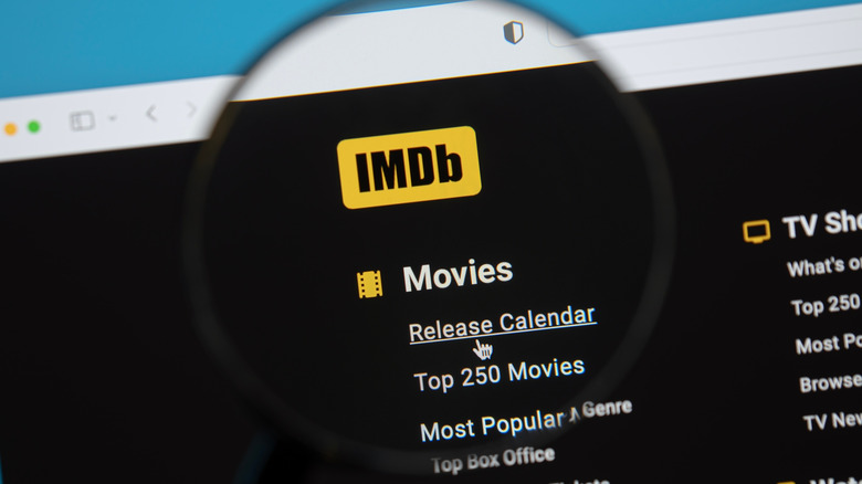 IMDb logo on computer screen