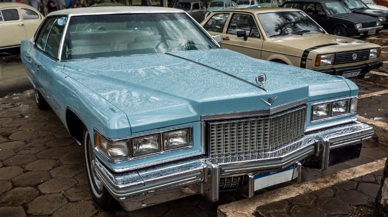 Blue 1975 Cadillac Deville