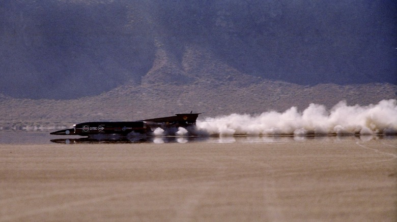 Thrust SSC during a high-speed run