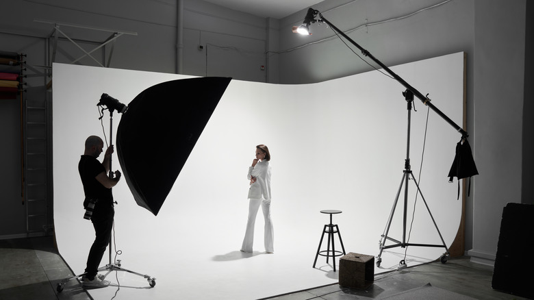 Photographer in studio