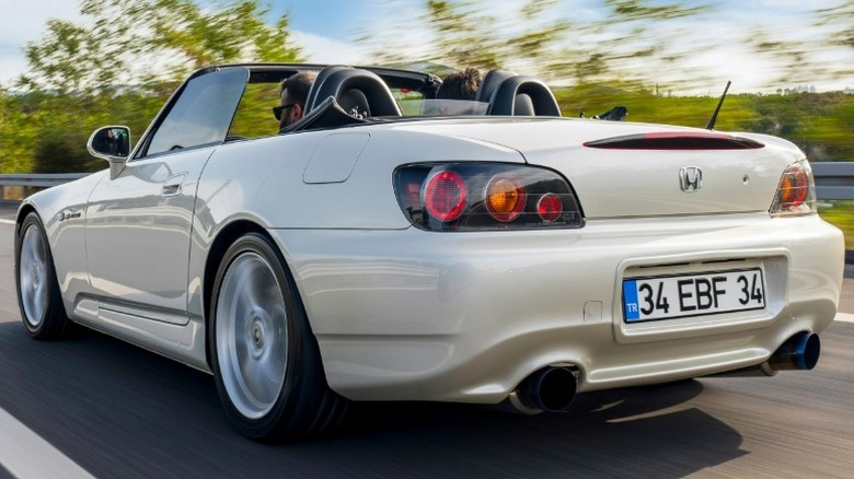 White Honda S2000 Convertible