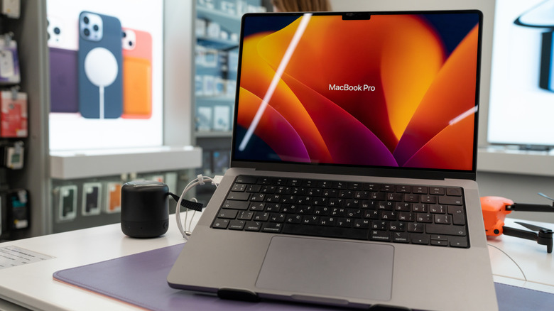 macbook on desk