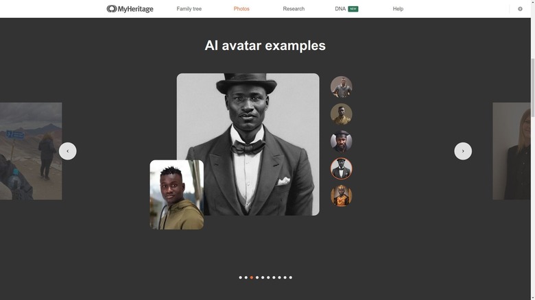 Screenshot of MyHeritage web homepage