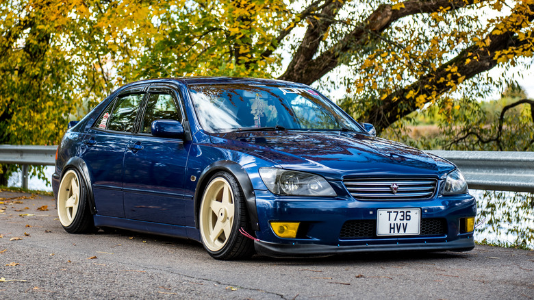 Slammed blue Lexus IS300