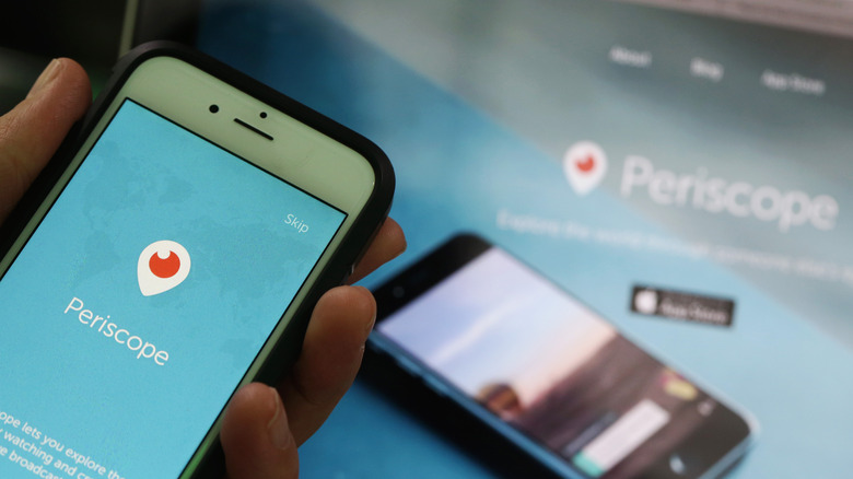 The Periscope app logo displayed on an iPhone 6