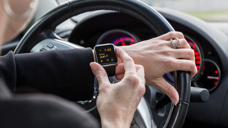 a stainless steel Apple Watch