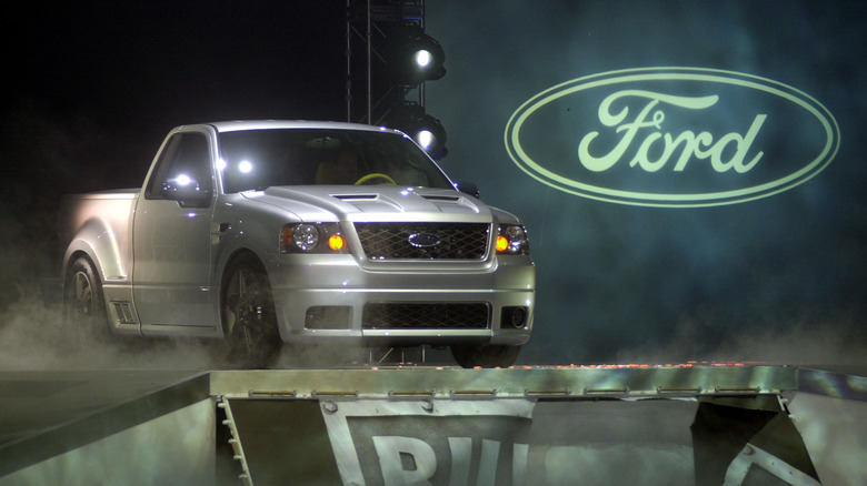 The 2004 Ford F-150 SVT Lightning at an auto show