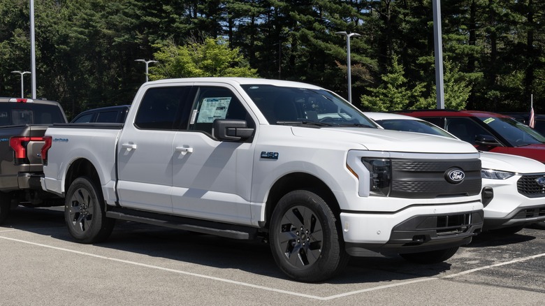 A 2024 Ford F-150 Lightning in a parking lot