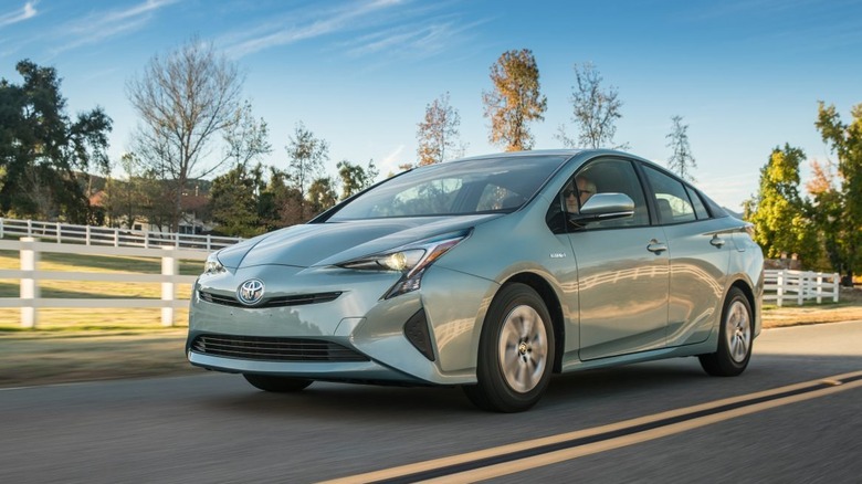 2016-2017 Toyota Prius on a road