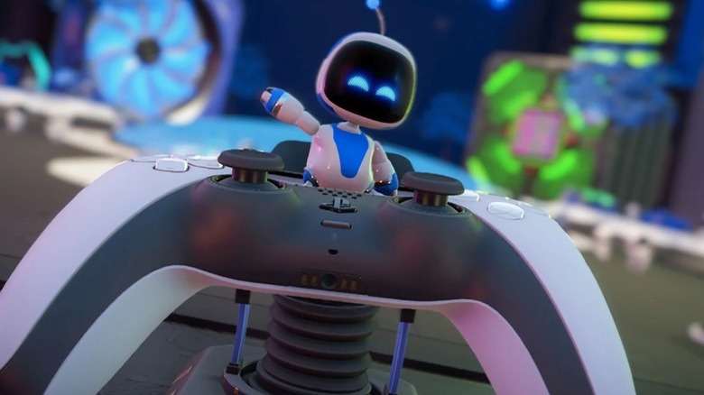 Astro Bot with a DualSense controller