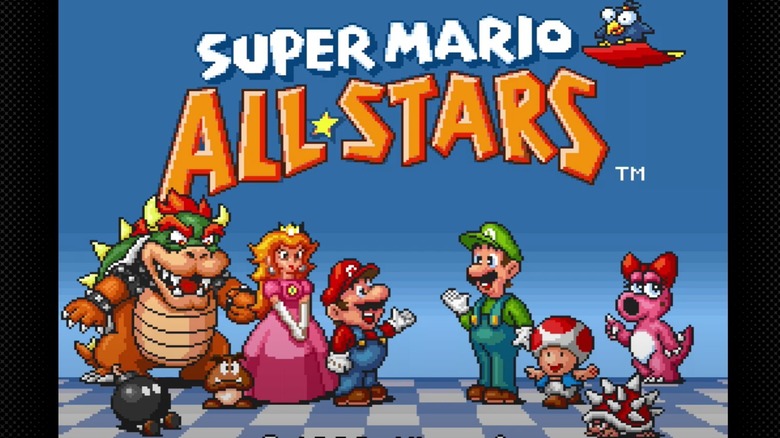 The intro screen to Super Mario All-Stars