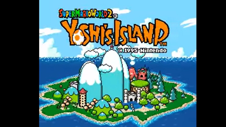 the intro screen of Super Mario World 2: Yoshi's Island