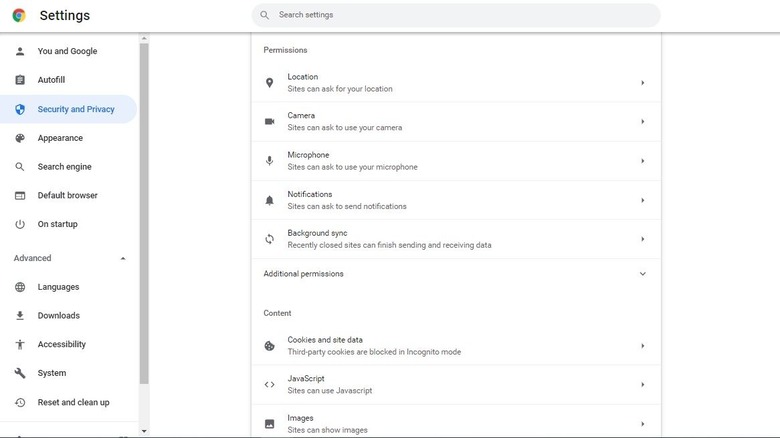 Change site permissions in Chrome