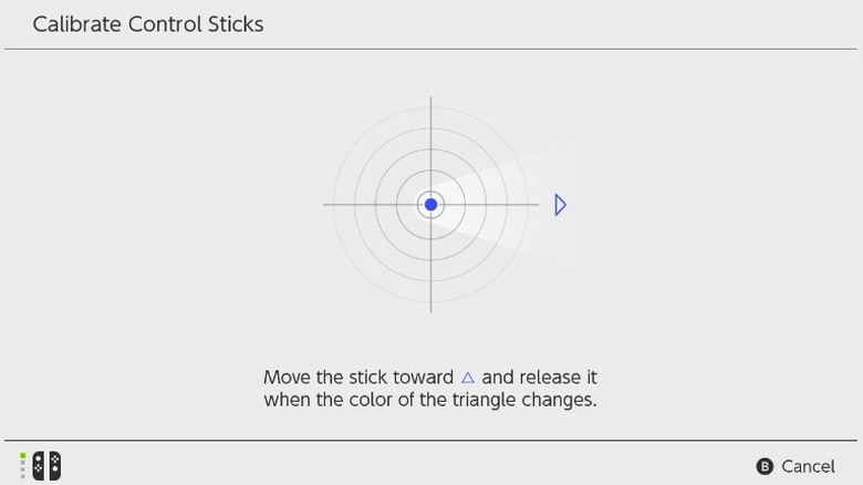 Controller calibration on the Nintendo Switch