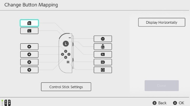 Button mapping settings on Nintendo Switch