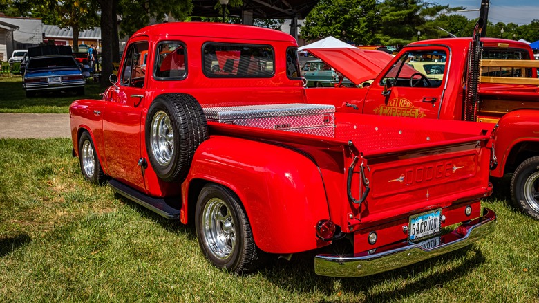 A 1954 Dodge C Series Truck parked in the grass