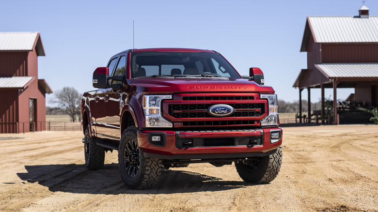 Red 2022 Ford Super Duty Lariat Tremor