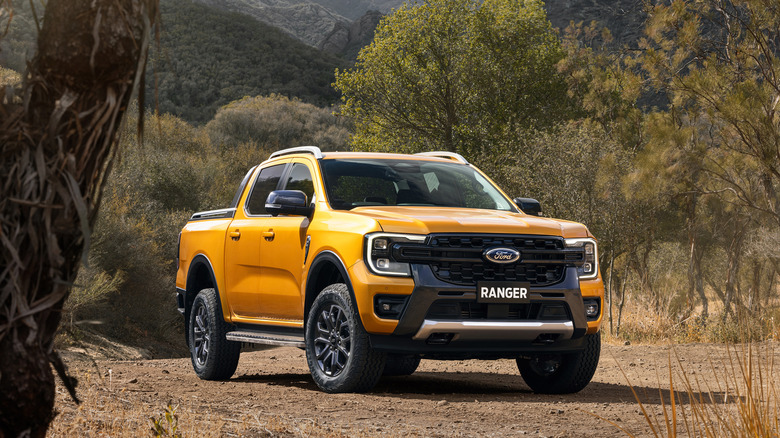 2024 Ford Ranger Wildtrak on a forest trail