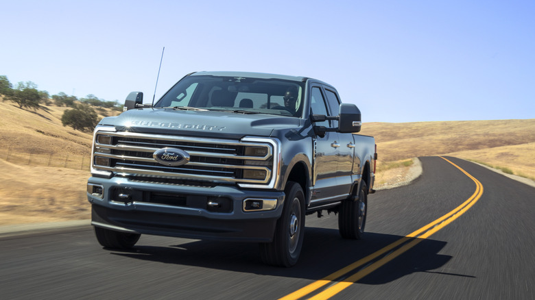 2023 Ford Super Duty F-350 driving on an open road