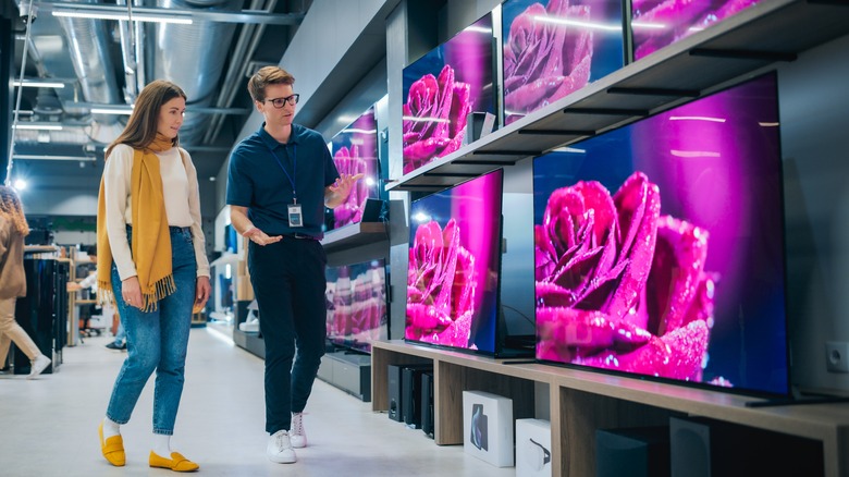 TVs on display at a showroom