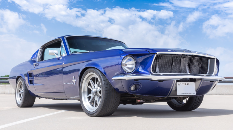 1967 blue Ford Mustang 