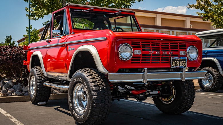 classic red Ford Bronco