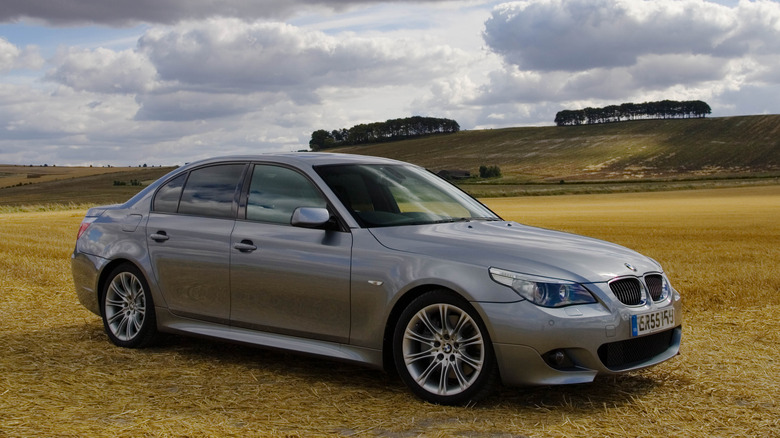 BMW 550i in a field