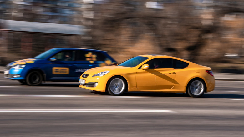 Hyundai Genesis Coupe speeding