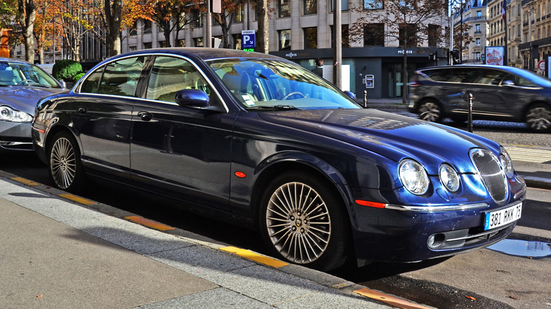 Jaguar S-Type R parked on the street